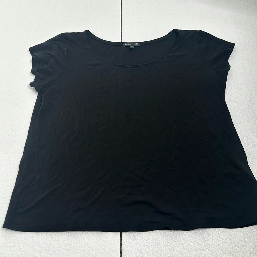 Eileen fisher black slik top size XlArge